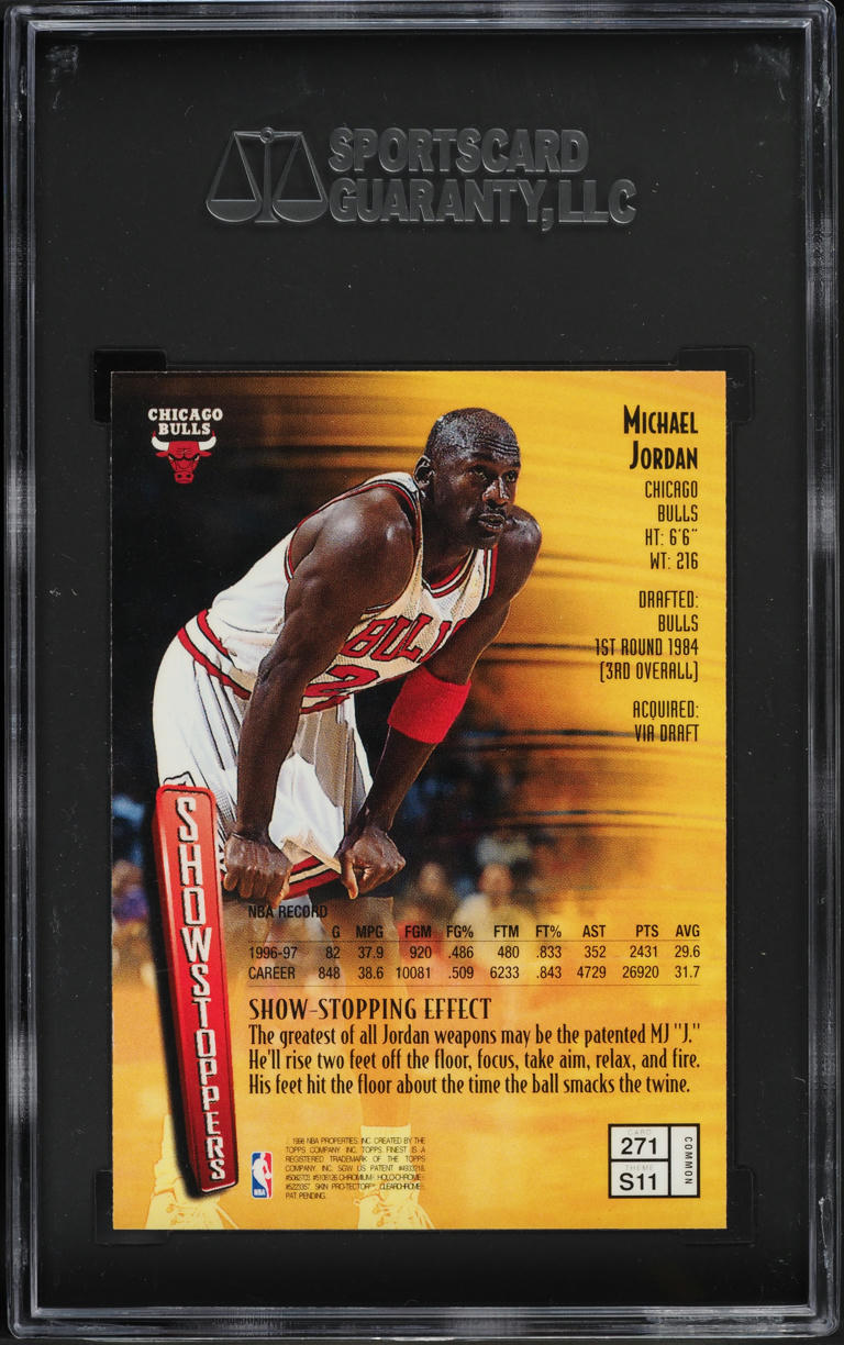 1997 Finest Basketball Michael Jordan #271 SGC 10 GEM MINT