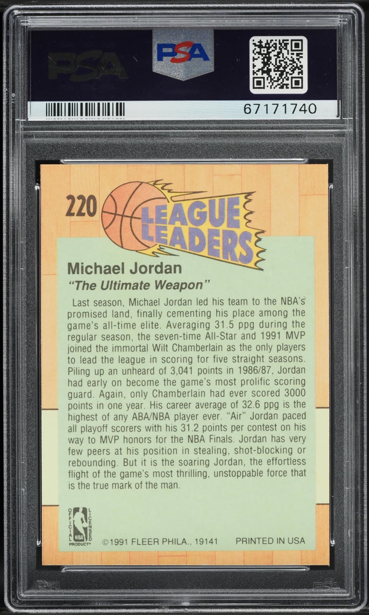 1991 Fleer Basketball Michael Jordan #220 PSA 10 GEM MINT