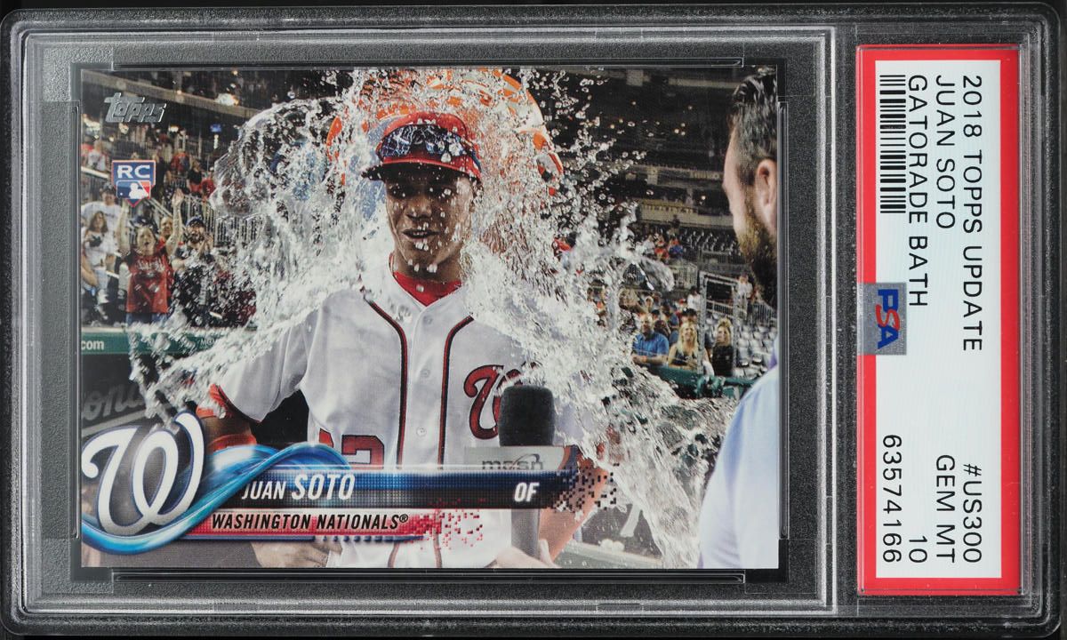 2018 Topps Update Gatorade Bath Juan Soto SSP ROOKIE #US300 PSA 10 GEM MINT