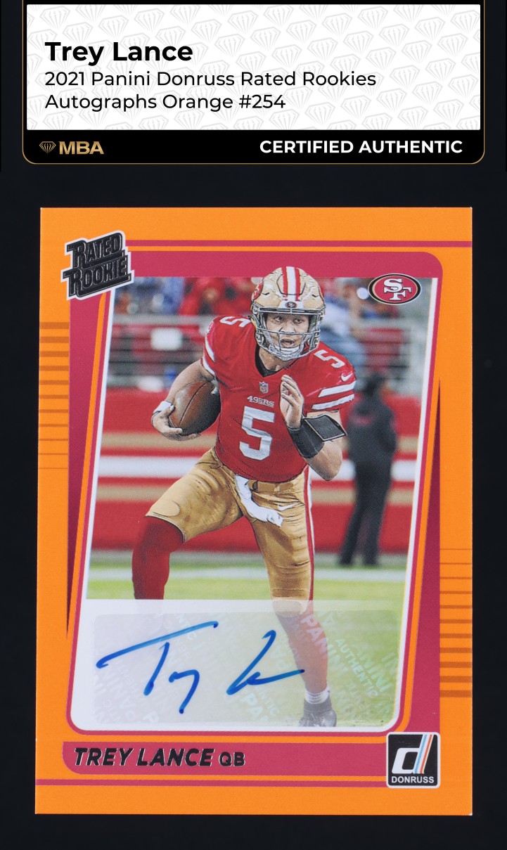 2021 Donruss Orange Trey Lance ROOKIE AUTO #254 MBA AUTH