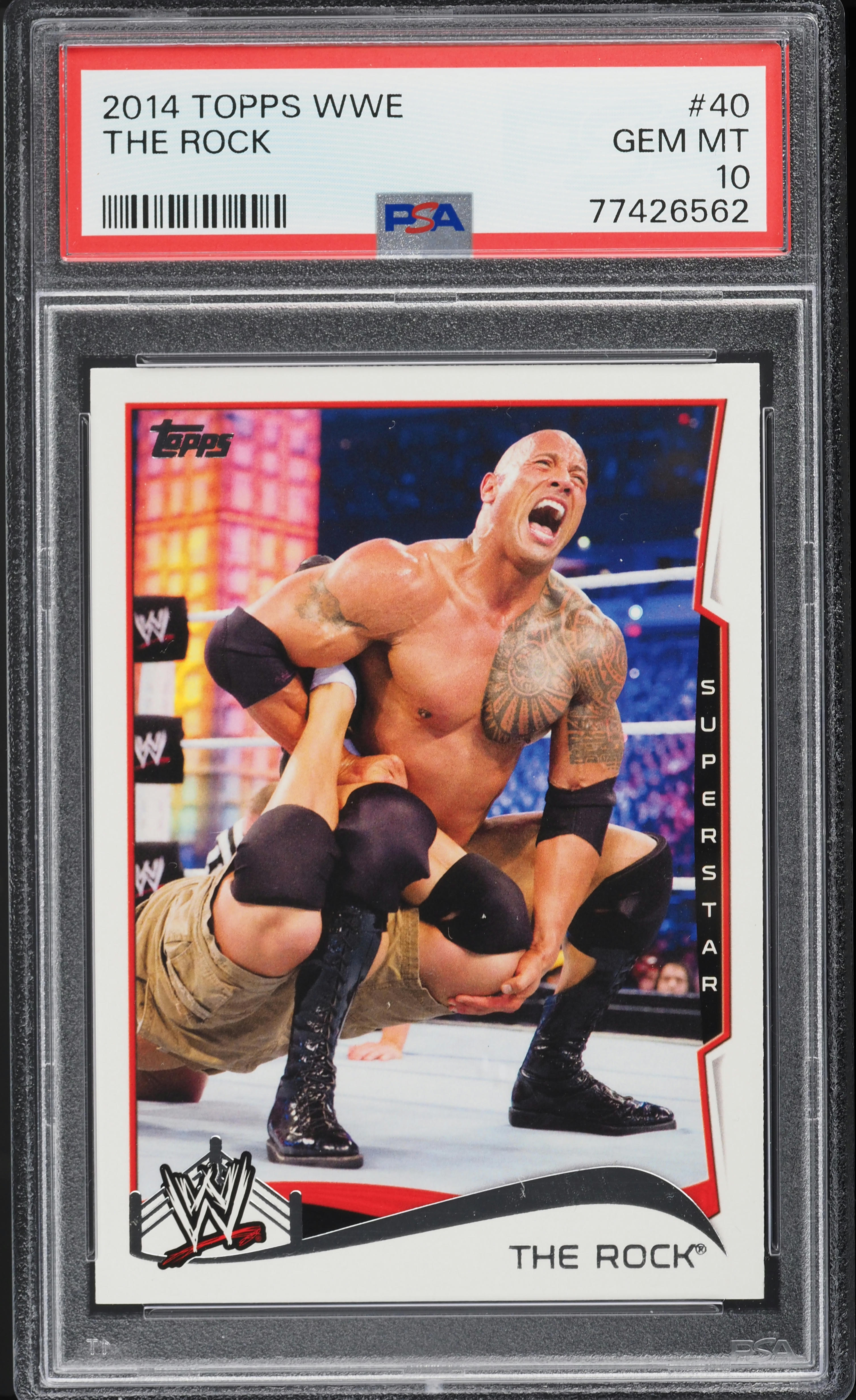 2014 Topps WWE The Rock #40 PSA 10 GEM MINT on Fanatics Collect