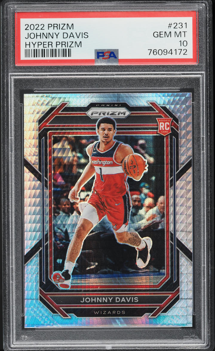 2022 Panini Prizm Hyper Johnny Davis ROOKIE #231 PSA 10 GEM MINT