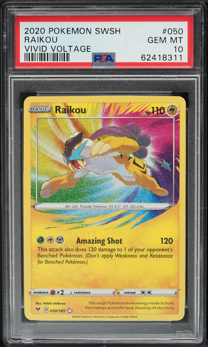 2020 Pokemon SWSH Vivid Voltage Amazing Rare Raikou #50 PSA 10 GEM MINT on  Fanatics Collect
