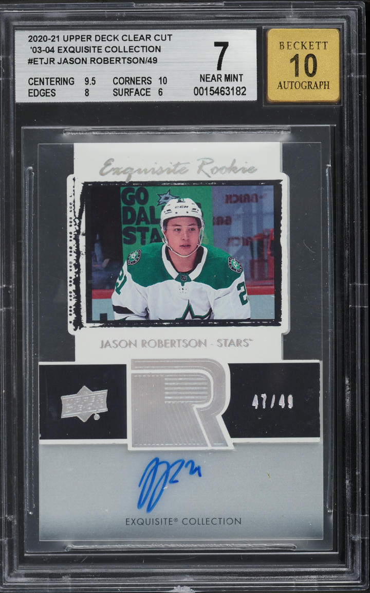 2020 UD Clear Cut '03-04 Exquisite Collection Jason Robertson AUTO /49 BGS 7