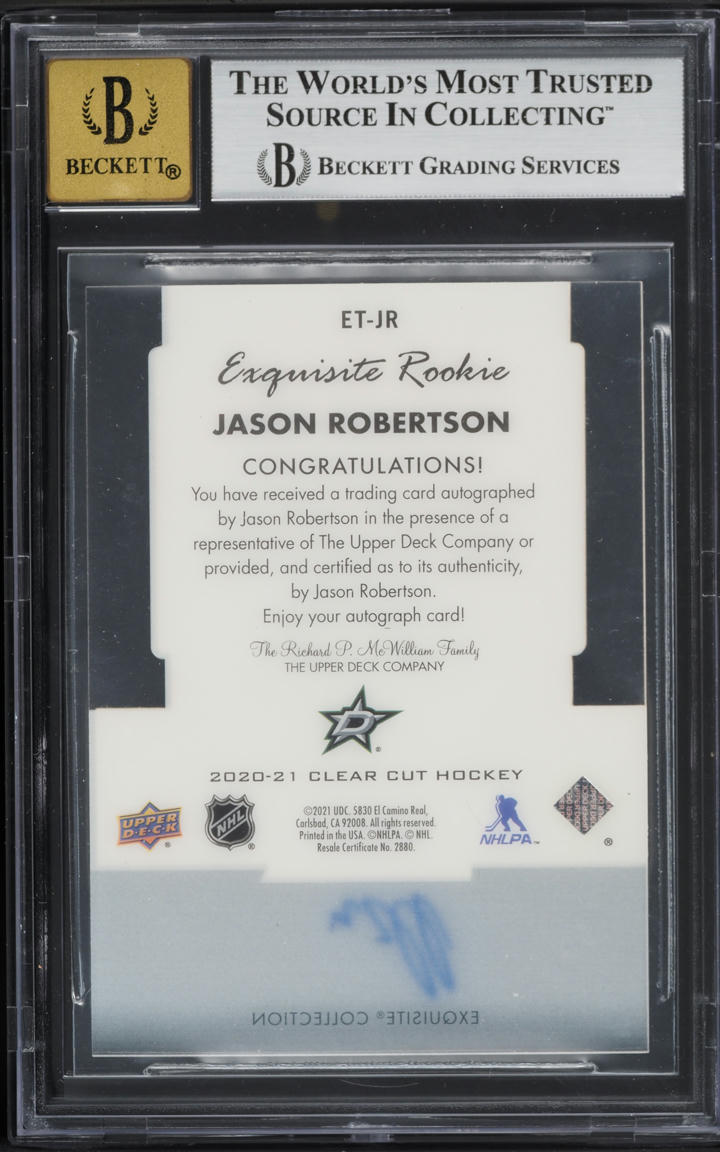 2020 UD Clear Cut '03-04 Exquisite Collection Jason Robertson AUTO /49 BGS 7