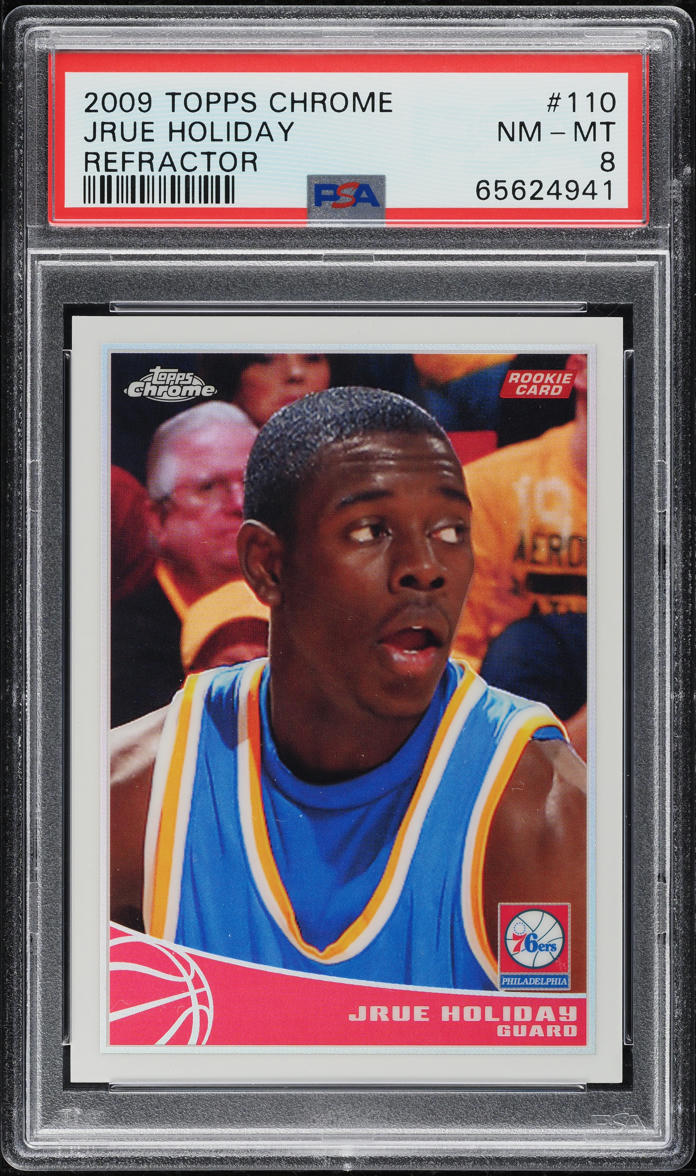 2009 Topps Chrome Refractor Jrue Holiday ROOKIE /500 #110 PSA 8 NM-MT