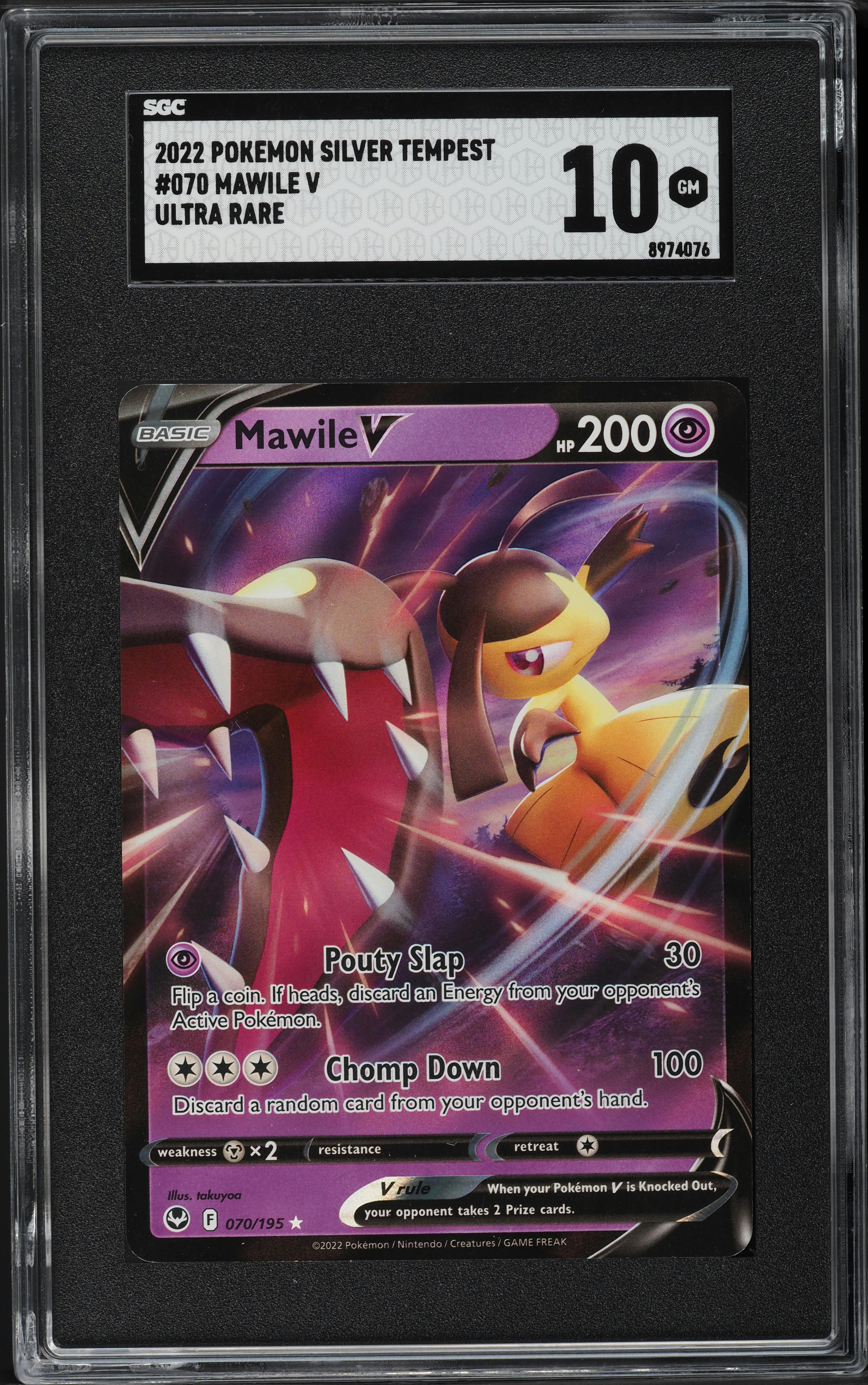 2022 Pokemon Sword & Shield Silver Tempest Mawile V #70 SGC 10 GEM MINT on  Fanatics Collect