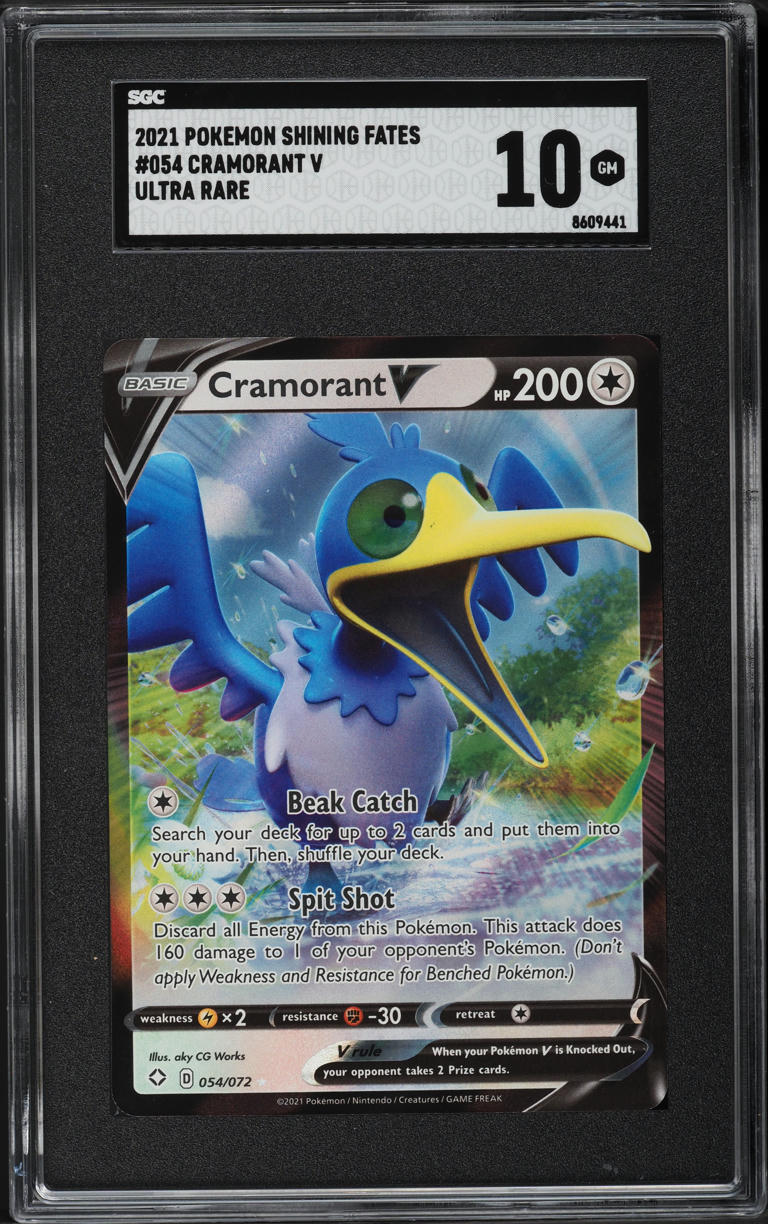 2021 Pokemon Sword & Shield Shining Fates Cramorant V #54 SGC 10 GEM MINT  on Fanatics Collect
