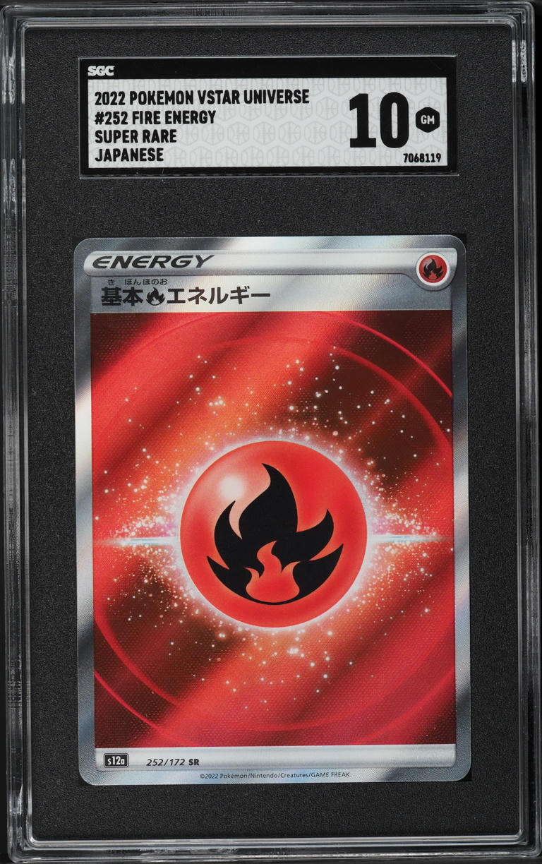 2022 Pokemon Japanese Sword & Shield VSTAR Universe Fire Energy #252 SGC 10 GEM