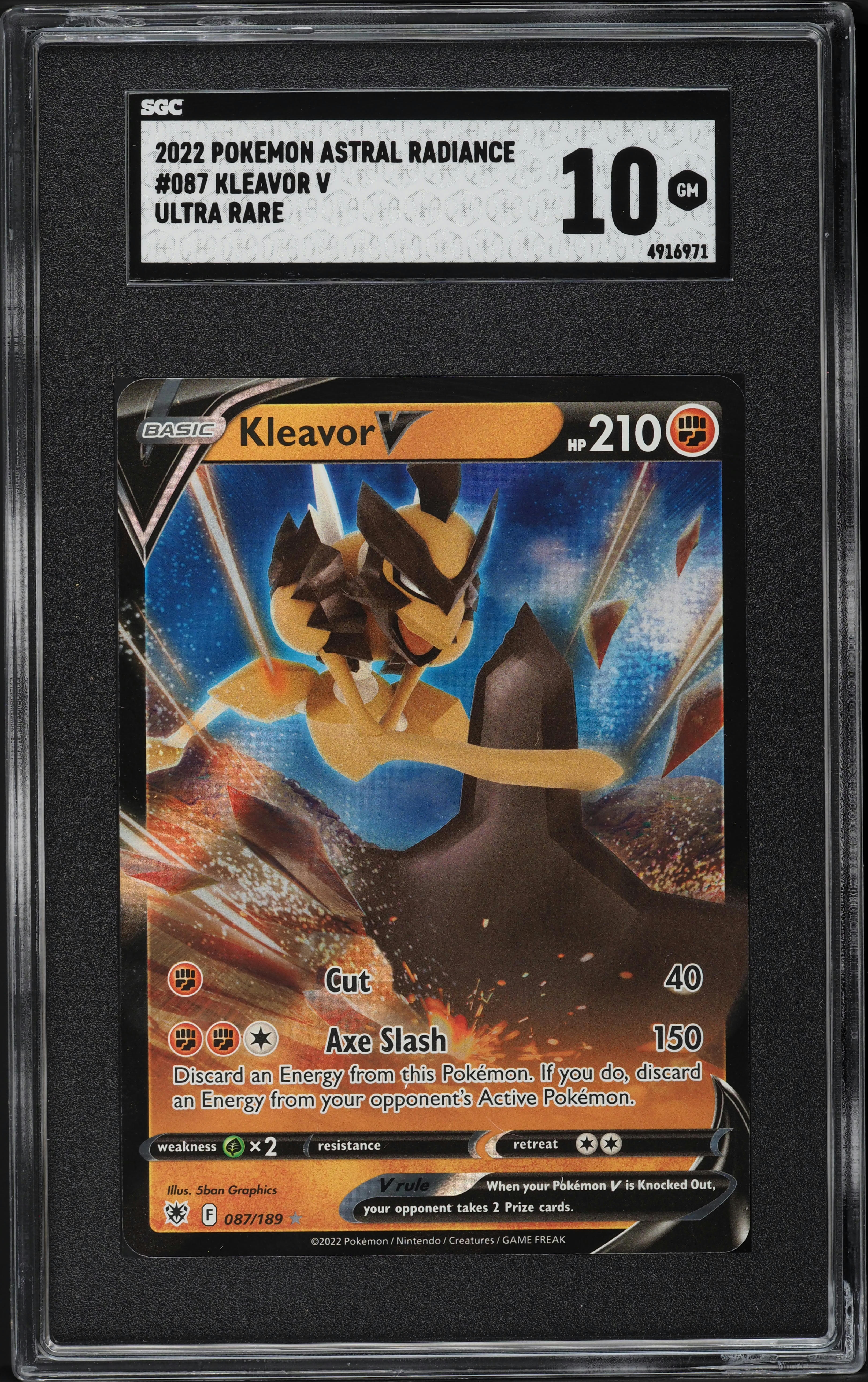 2022 Pokemon Sword & Shield Astral Radiance Ultra Rare Kleavor V #87 SGC 10 GEM on Fanatics Collect 2022 Pokemon Sword & Shield Astral Radiance Ultra Rare Kleavor V #87 SGC 10 GEM on Fanatics Collect