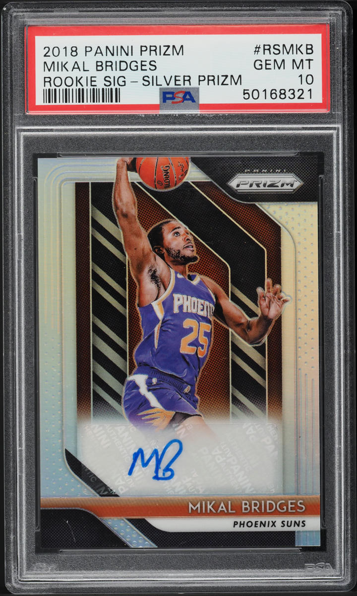 2018 Panini Prizm Silver Mikal Bridges ROOKIE AUTO #RS-MKB PSA 10 GEM MINT