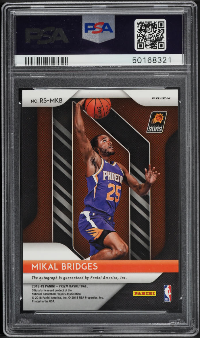 2018 Panini Prizm Silver Mikal Bridges ROOKIE AUTO #RS-MKB PSA 10 GEM MINT