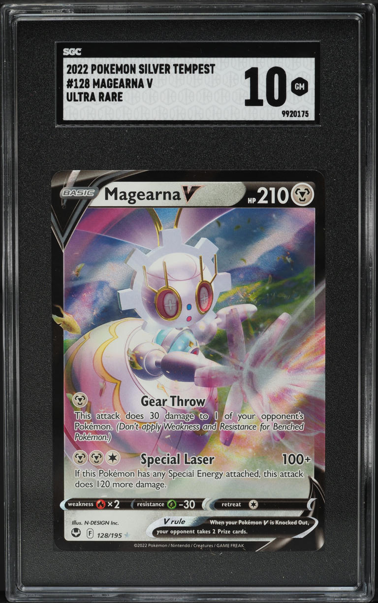 2022 Pokemon Sword & Shield Silver Tempest Magearna V #128 CGC 10 GEM MINT on Fanatics Collect 2022 Pokemon Sword & Shield Silver Tempest Magearna V #128 CGC 10 GEM MINT on Fanatics Collect