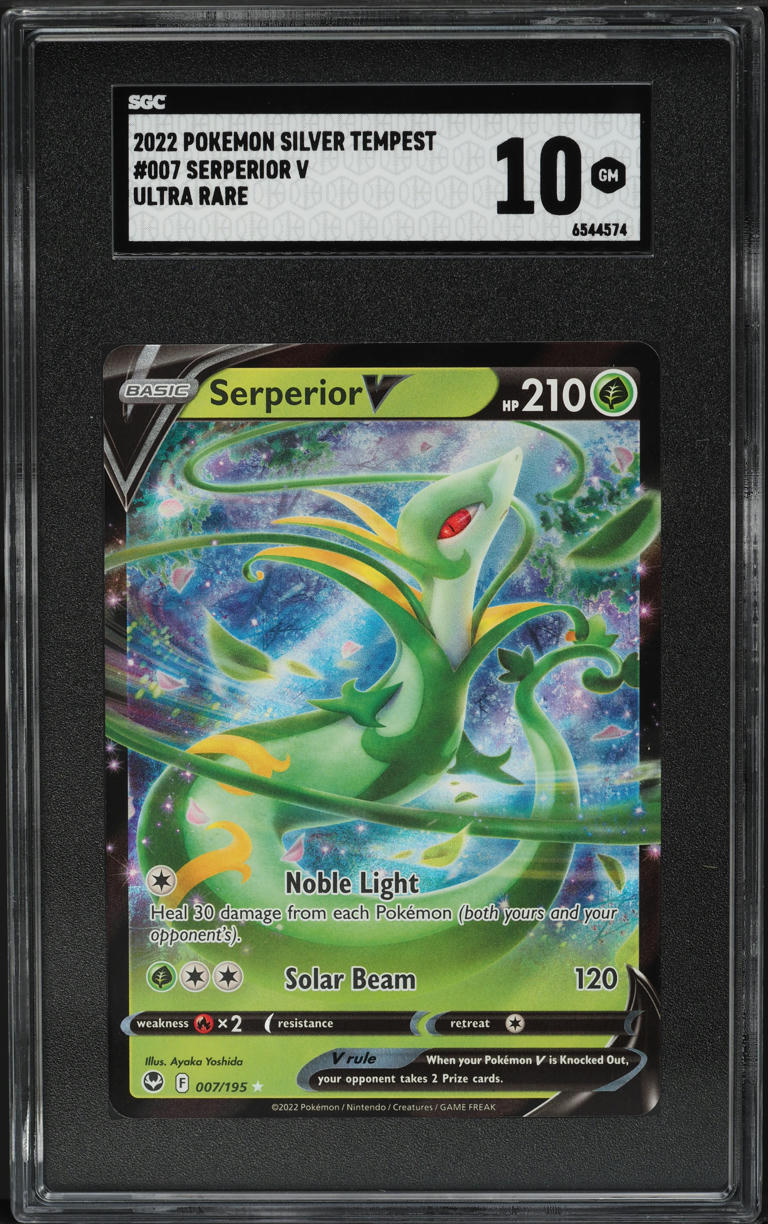 serperior v pokemon card Pokemon Serperior V 007/195 Silver Tempest Ultra Rare TCG Card NM