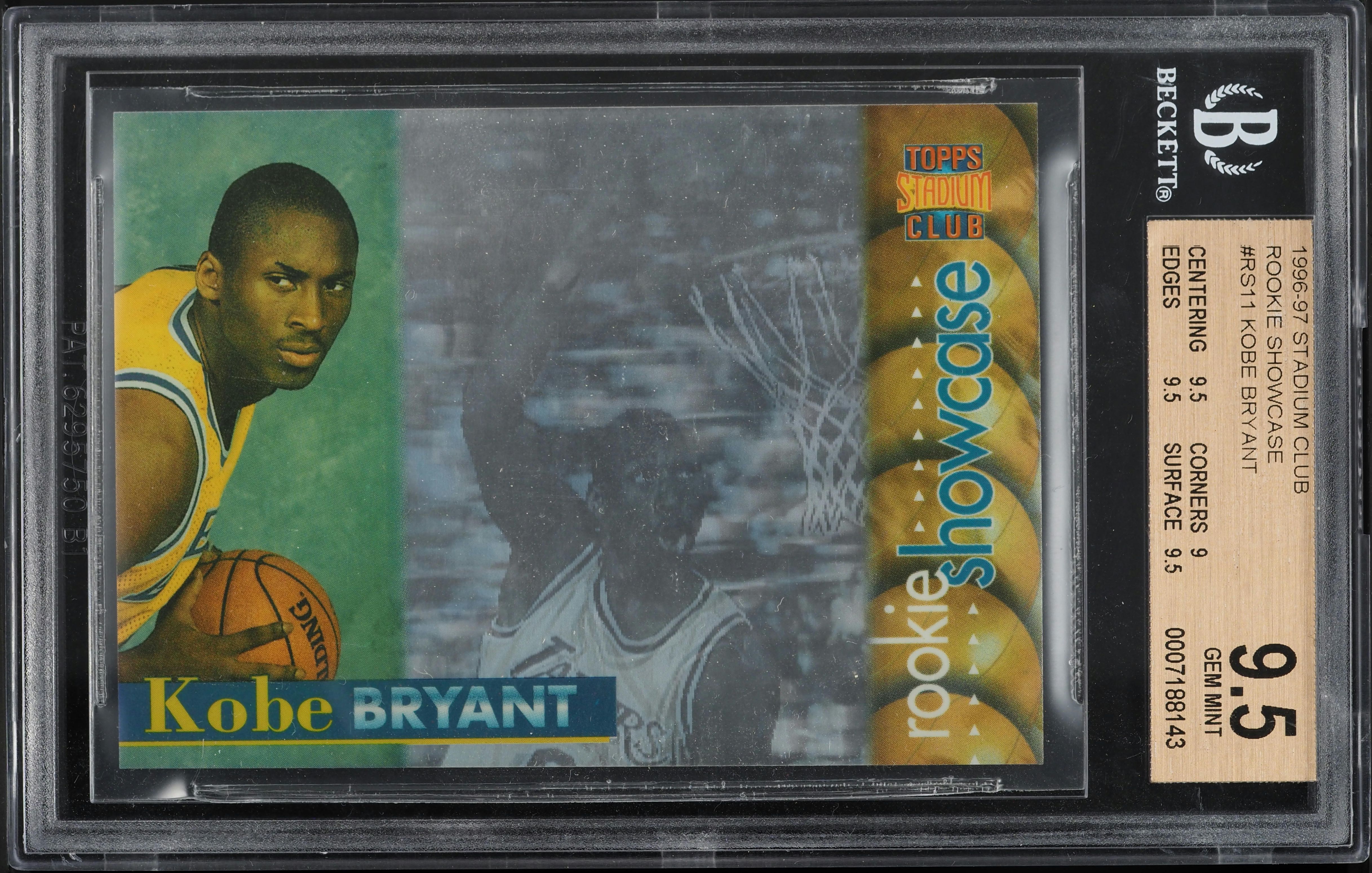 1996 Stadium Club Showcase Kobe Bryant ROOKIE #RS11 BGS 9.5 GEM