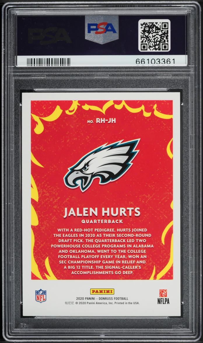 2020 Donruss Red Hot Rookies Jalen Hurts ROOKIE #RH-JH PSA 9 MINT