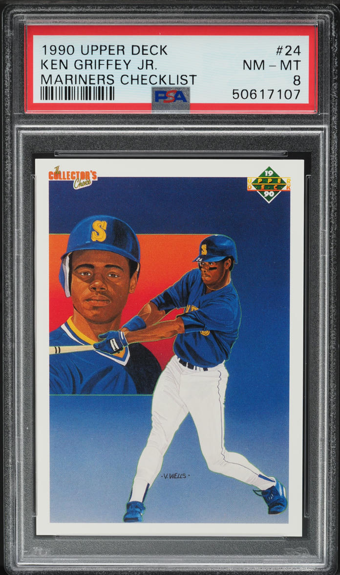 1990 Upper Deck Mariners Checklist Ken Griffey Jr. #24 PSA 8 NM-MT