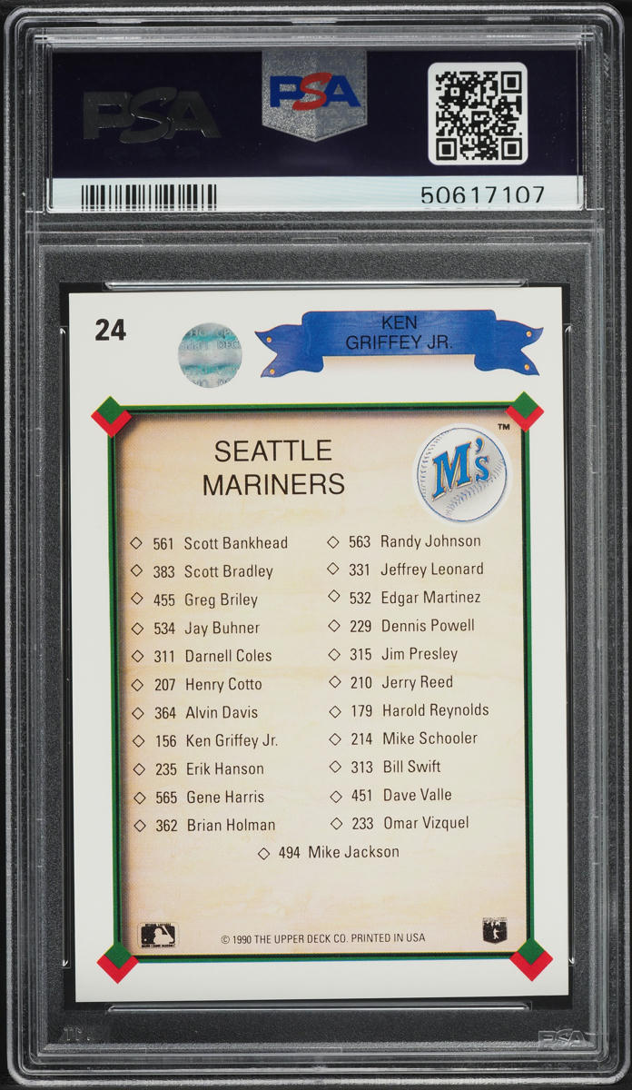 1990 Upper Deck Mariners Checklist Ken Griffey Jr. #24 PSA 8 NM-MT
