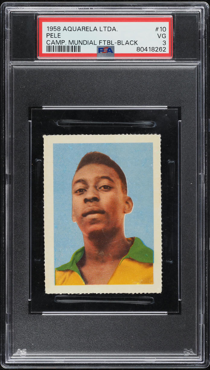 1958 Editora Aquarela Black Number Pele ROOKIE #10 PSA 3 VG (PWCC-E)