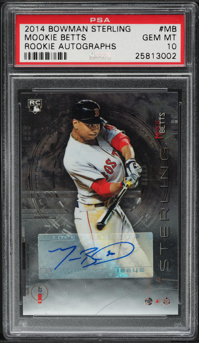 2014 Bowman Sterling Mookie Betts ROOKIE AUTO #MB PSA 10 GEM MINT