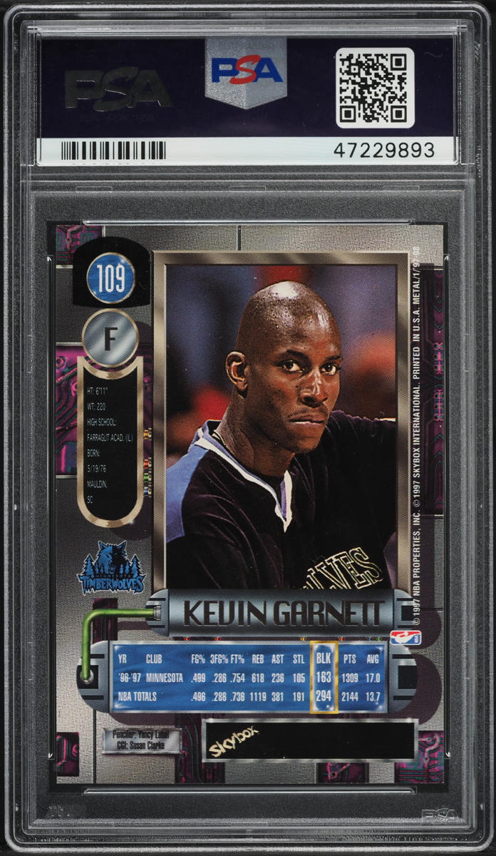 1997 Metal Universe Kevin Garnett #109 PSA 9 MINT on Fanatics Collect