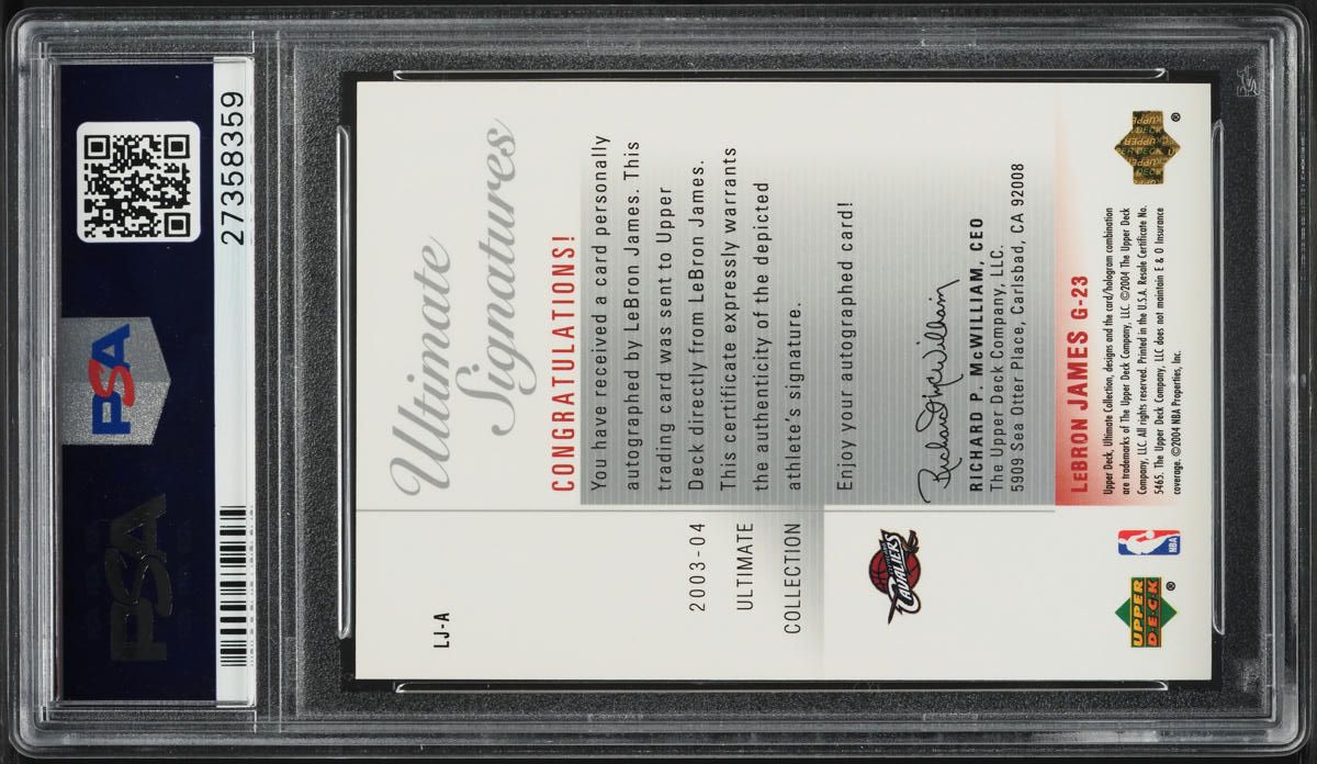2003 Ultimate Collection Signatures LeBron James ROOKIE AUTO #LJ-A PSA 10 GEM