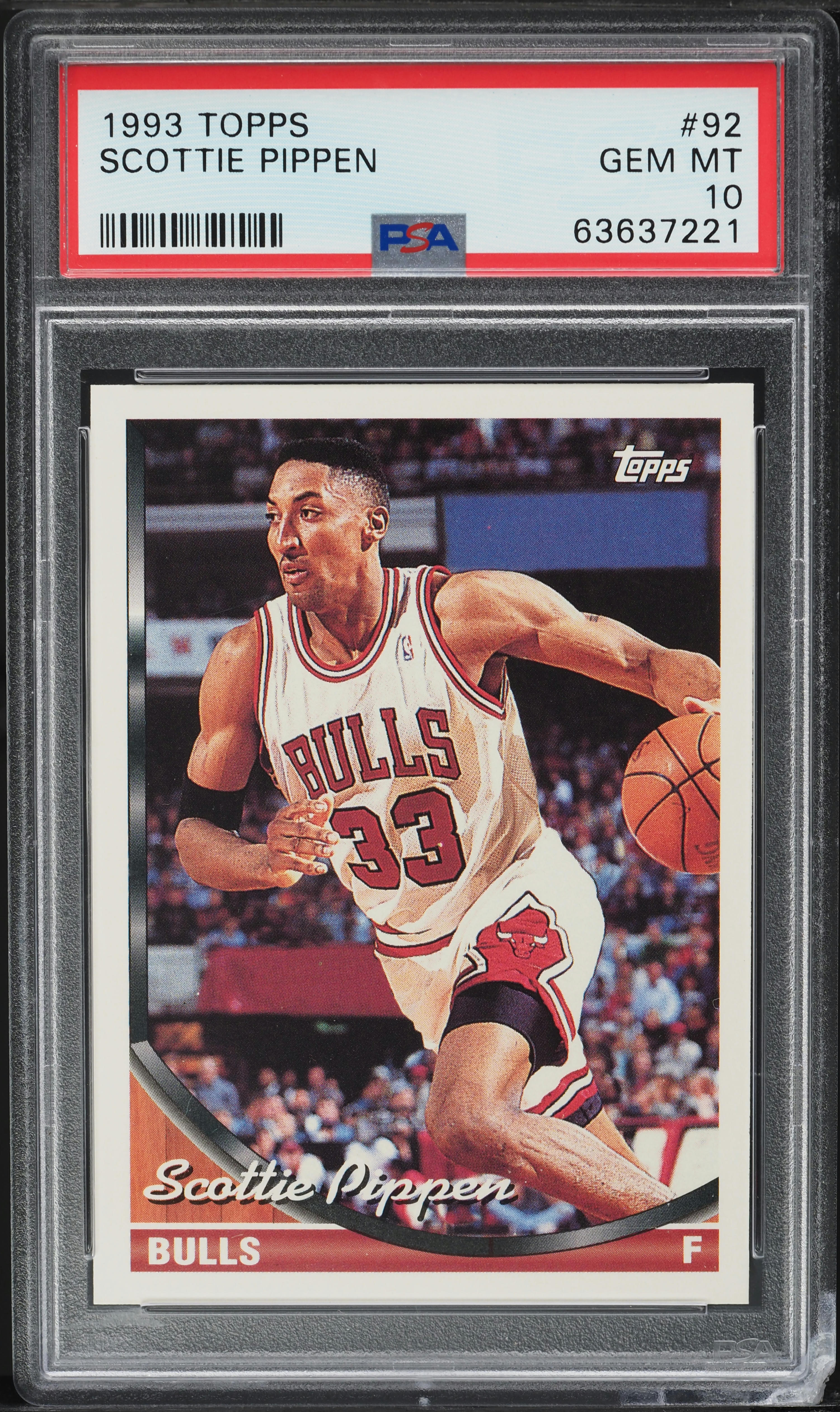 1993 Topps Basketball Scottie Pippen #92 PSA 10 GEM MINT on