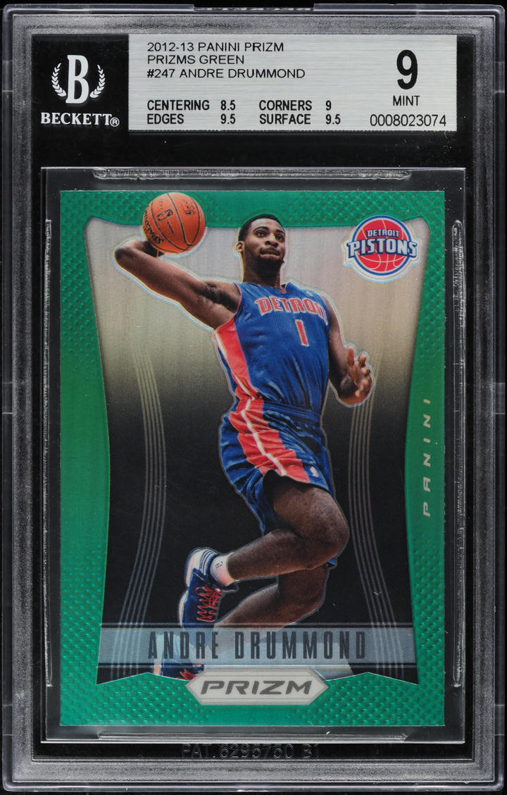 2012 Panini Prizm Green Andre Drummond ROOKIE #247 BGS 9 MINT