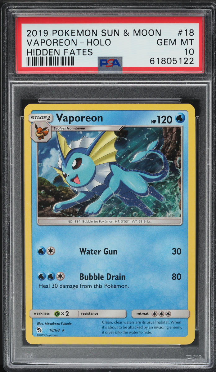 1997 シャワーズ VAPOREON 旧裏 #134 psa9 1997 Pokemon Japanese Jungle 134 Vaporeon-holo PSA 9 Graded Card