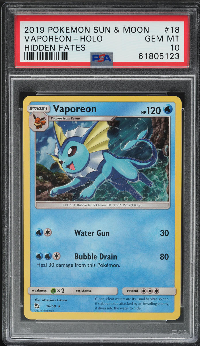 1997 Pokemon Japanese Jungle Holo Vaporeon #134 PSA 10 GEM MINT on