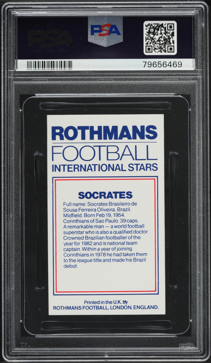 1984 Rothmans Football International Stars Socrates PSA 8 NM-MT