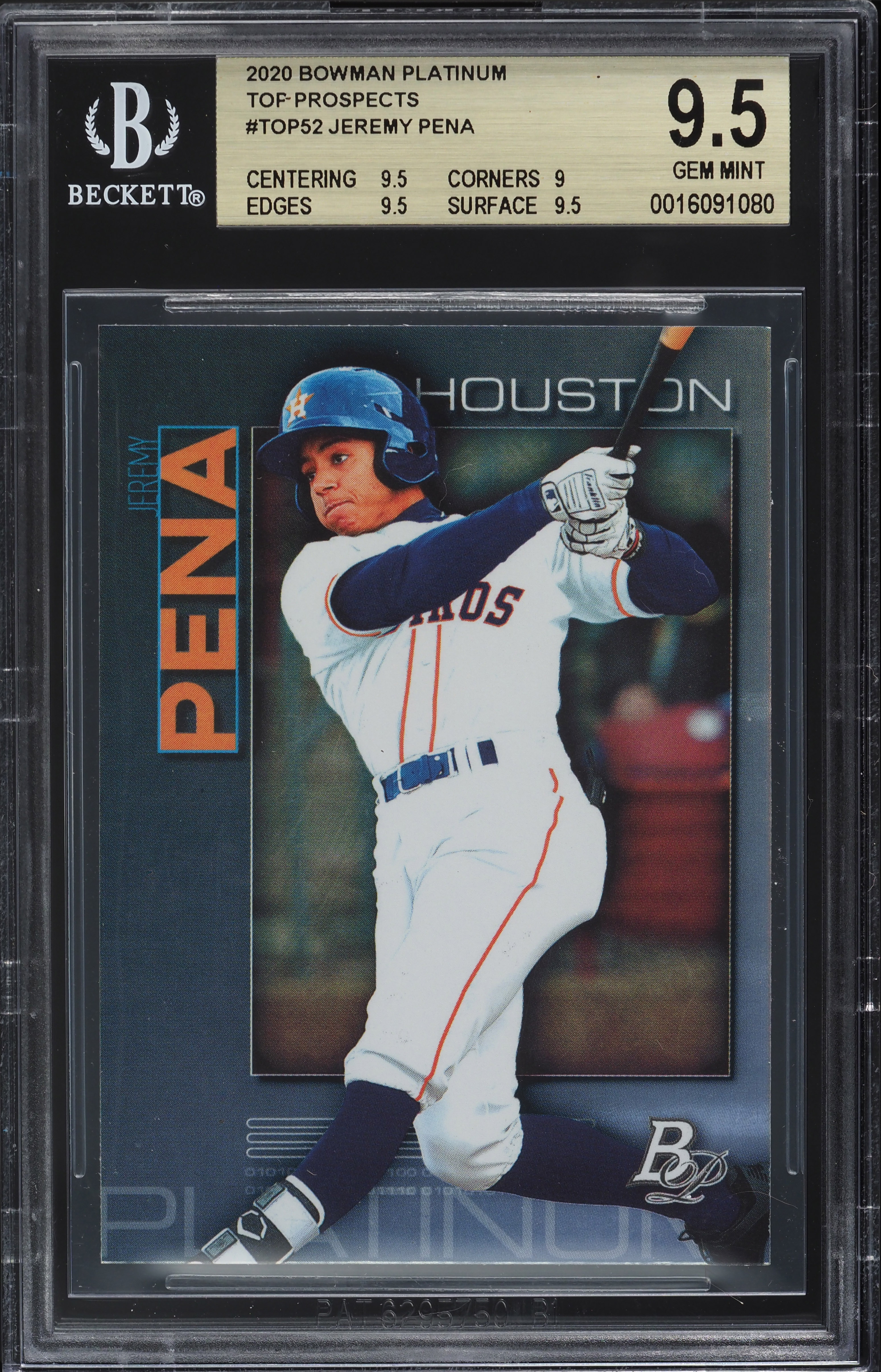 その他 2020 bowman sapphire Jeremy pena psa9 2020 Bowman Platinum Top Prospects Jeremy Pena ROOKIE #TOP-52 BGS