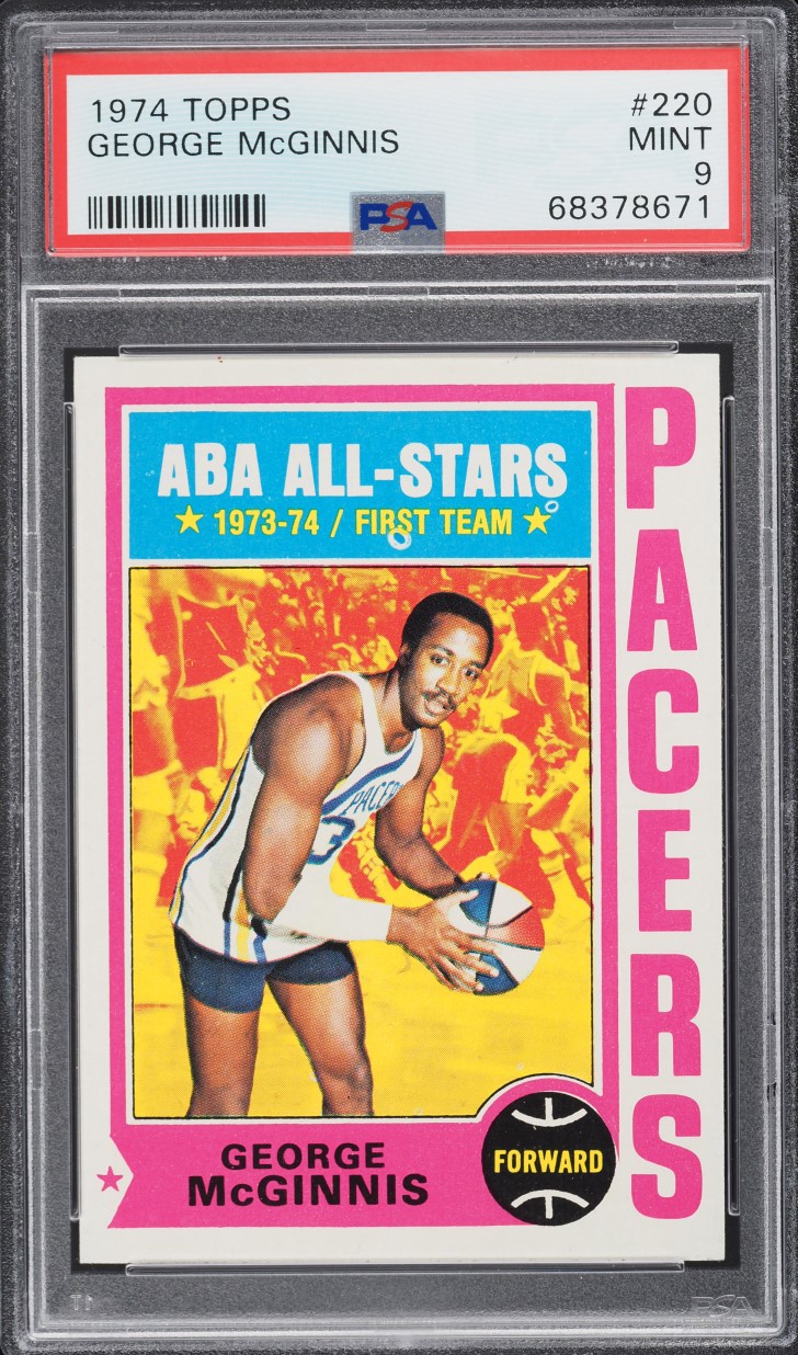 1974 Topps Basketball George McGinnis ALL-STAR #220 PSA 9 MINT