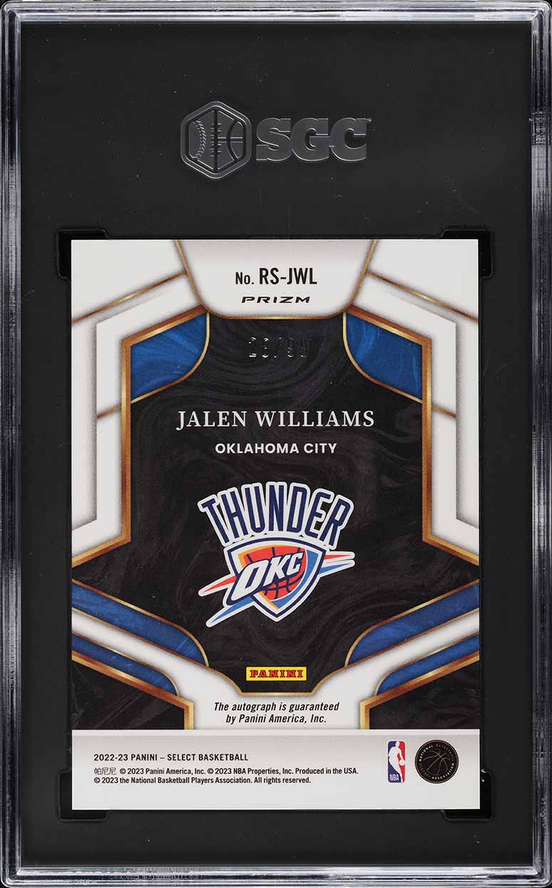 2022 Select Red Prizm Jalen Williams ROOKIE AUTO /99 #RS-JWL SGC 10 GEM MINT