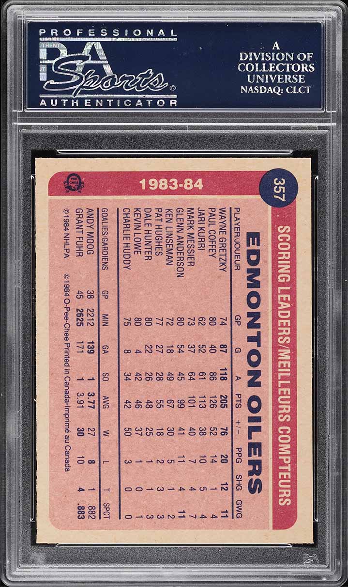 1984 O-Pee-Chee Hockey Wayne Gretzky #357 PSA 10 GEM MINT