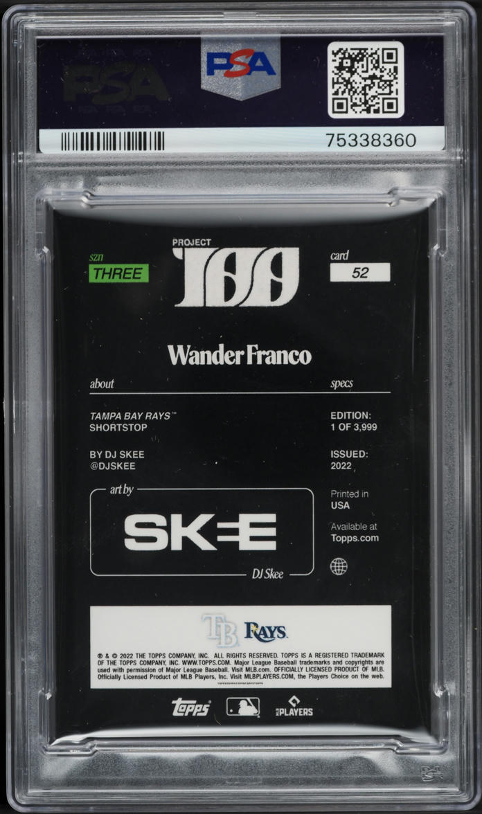 2022 Topps Project 100 Wander Franco ROOKIE #52 PSA 10 GEM MINT