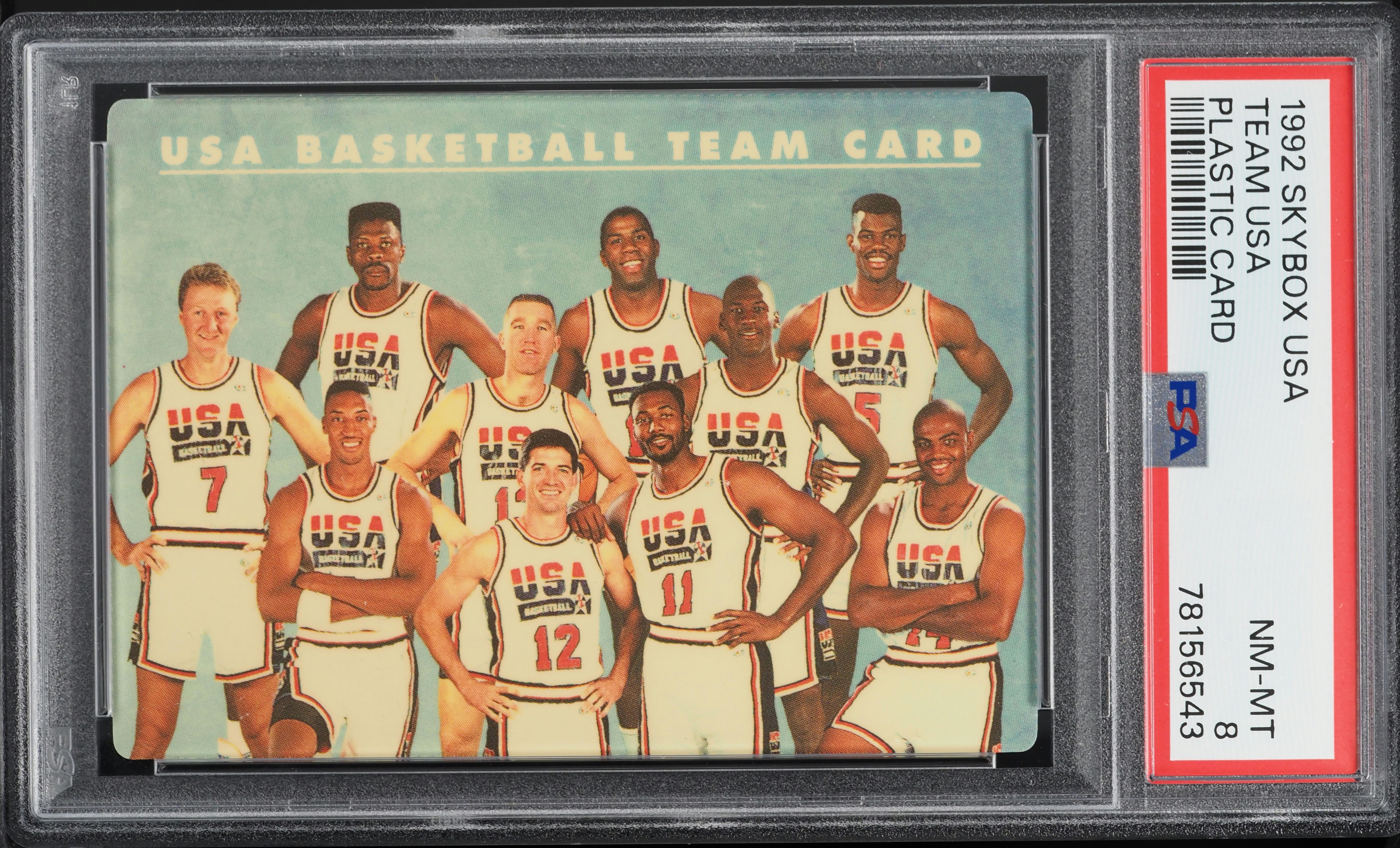 1992 Skybox USA Basketball Plastic Card w/ Michael Jordan PSA 8 NM