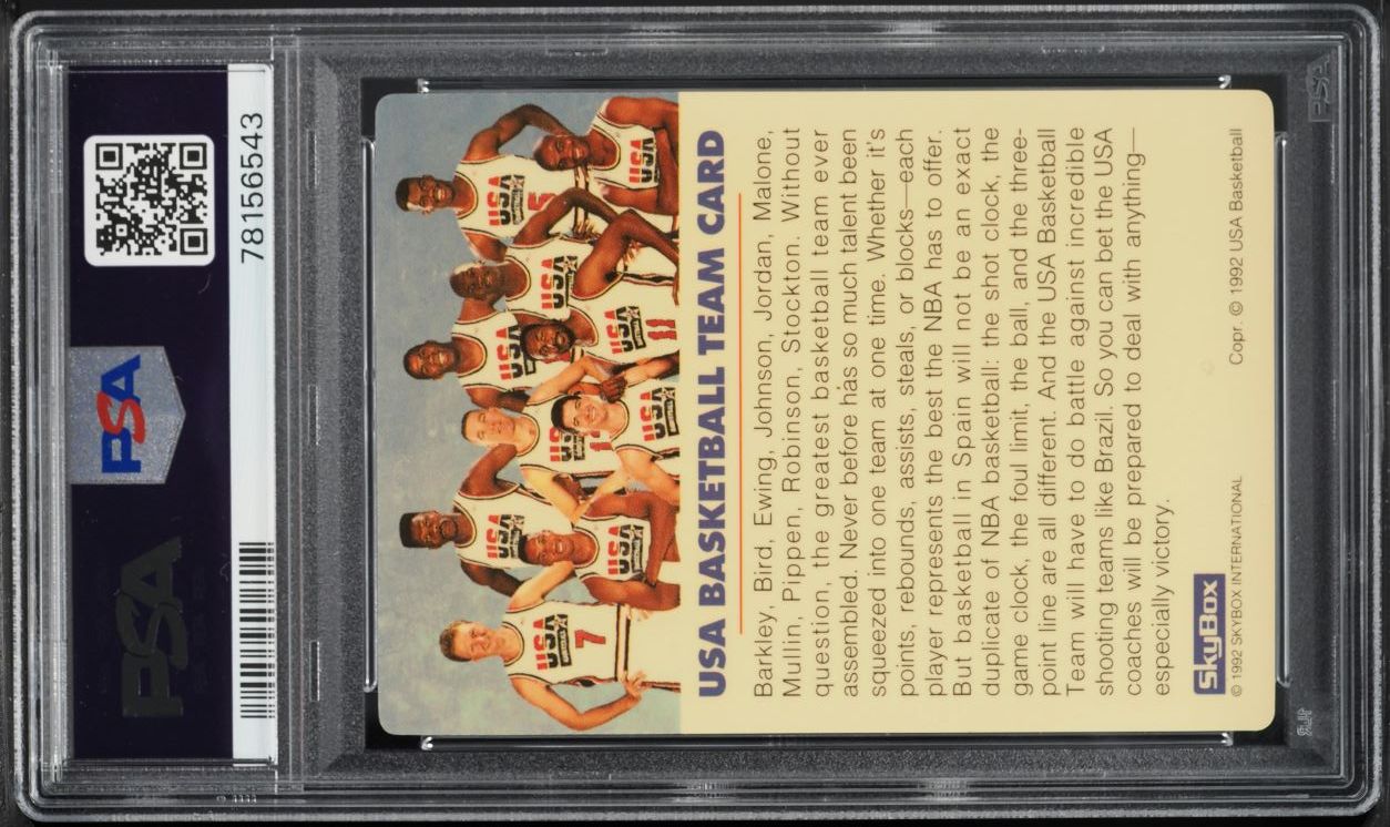 1992 Skybox USA Basketball Plastic Card w/ Michael Jordan PSA 8 NM-MT