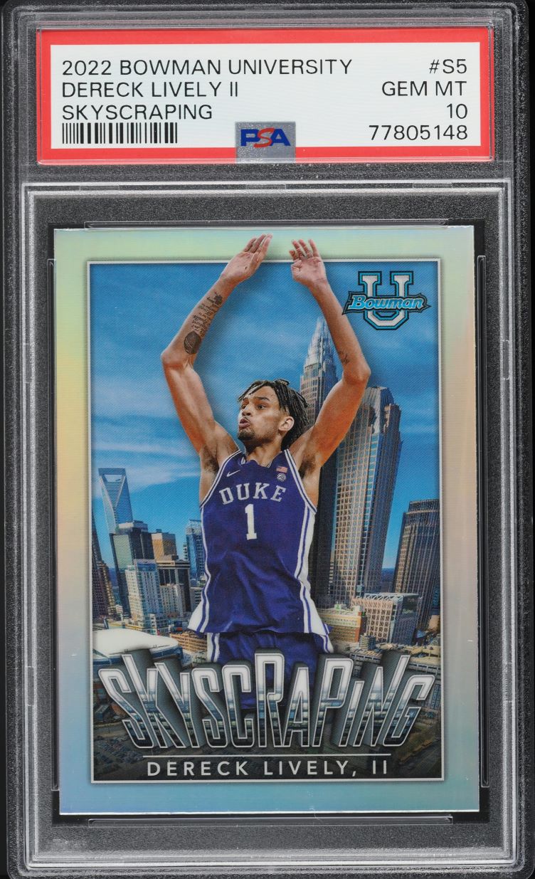 2022 Bowman University Chrome Skyscraping Dereck Lively II ROOKIE #S-5 PSA 10