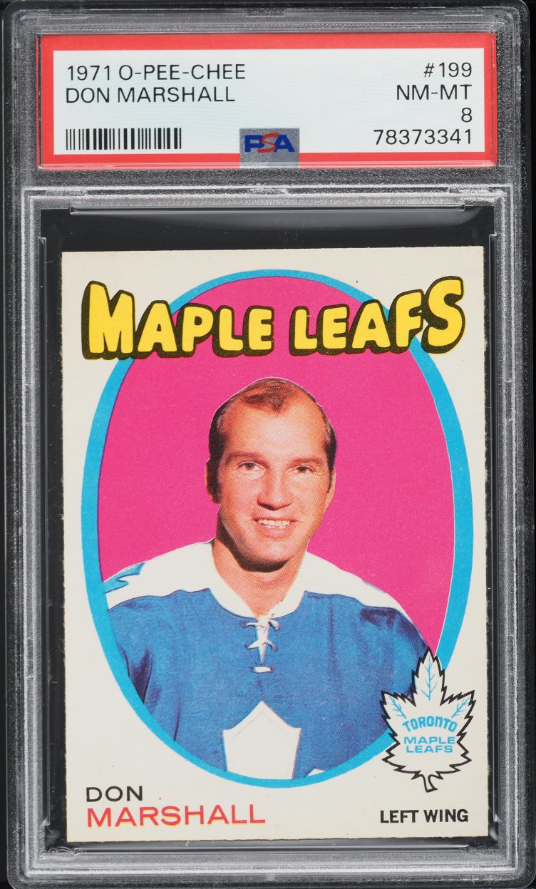 1971 O-Pee-Chee Hockey Don Marshall #199 PSA 8 NM-MT