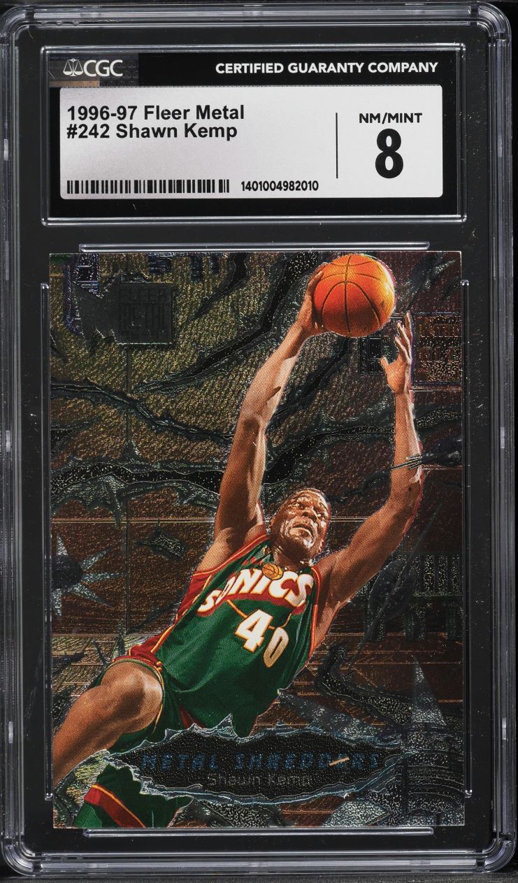 1996 Metal Shredders Shawn Kemp #242 CGC 8 NM-MT