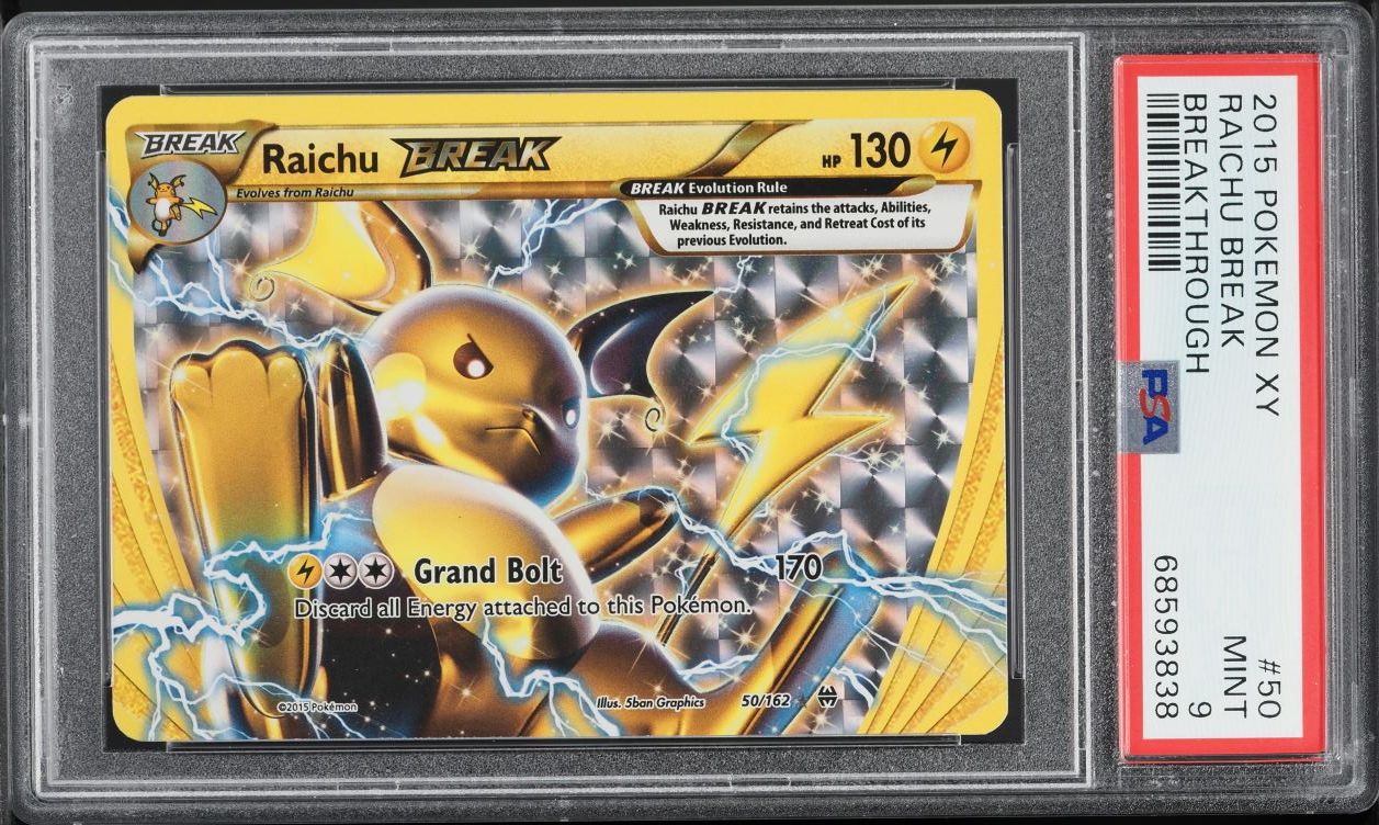 2015 Pokemon XY BREAKthrough Raichu BREAK #50 PSA 9 MINT