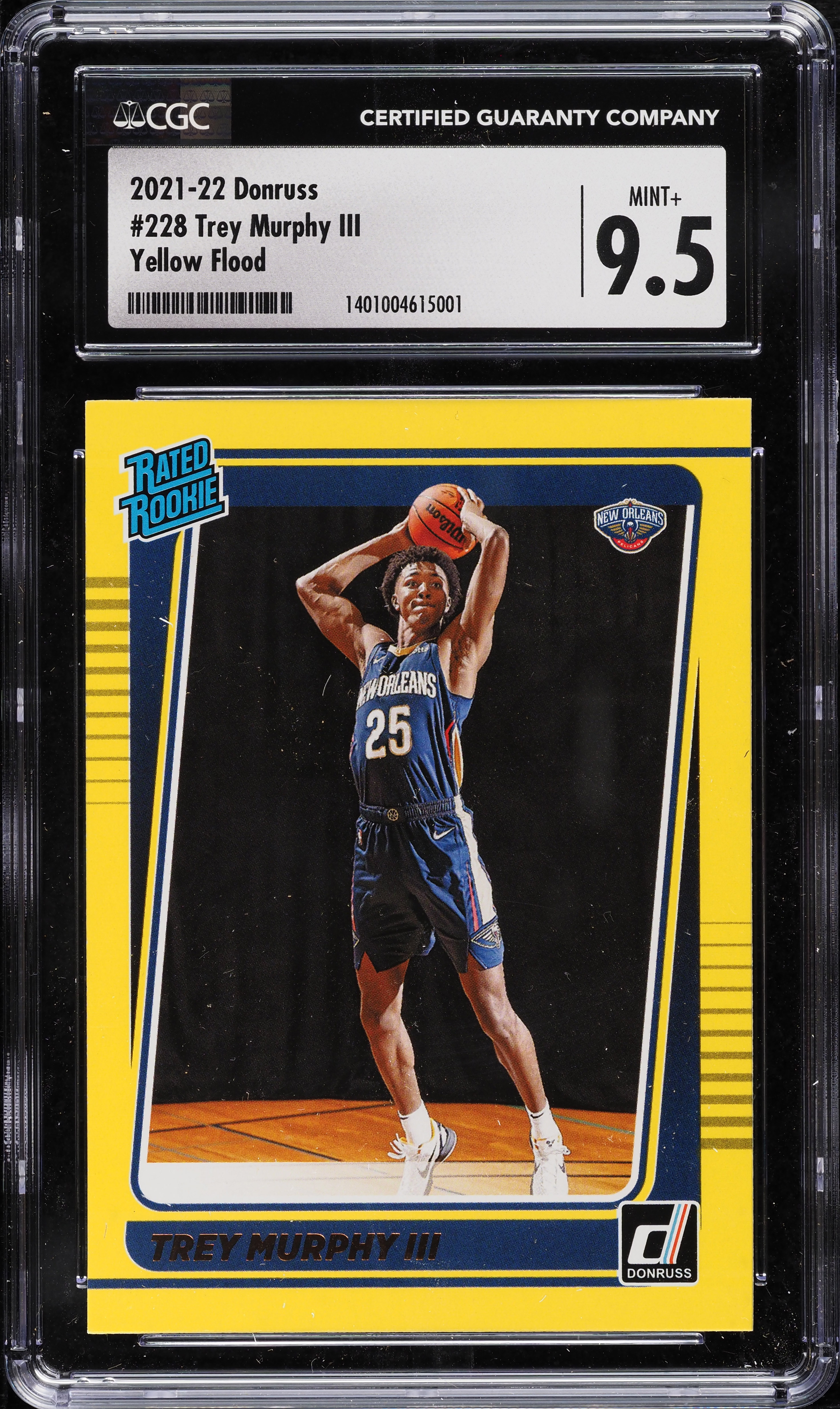 2021 Donruss Yellow Flood Trey Murphy III ROOKIE #228 CGC 9.5
