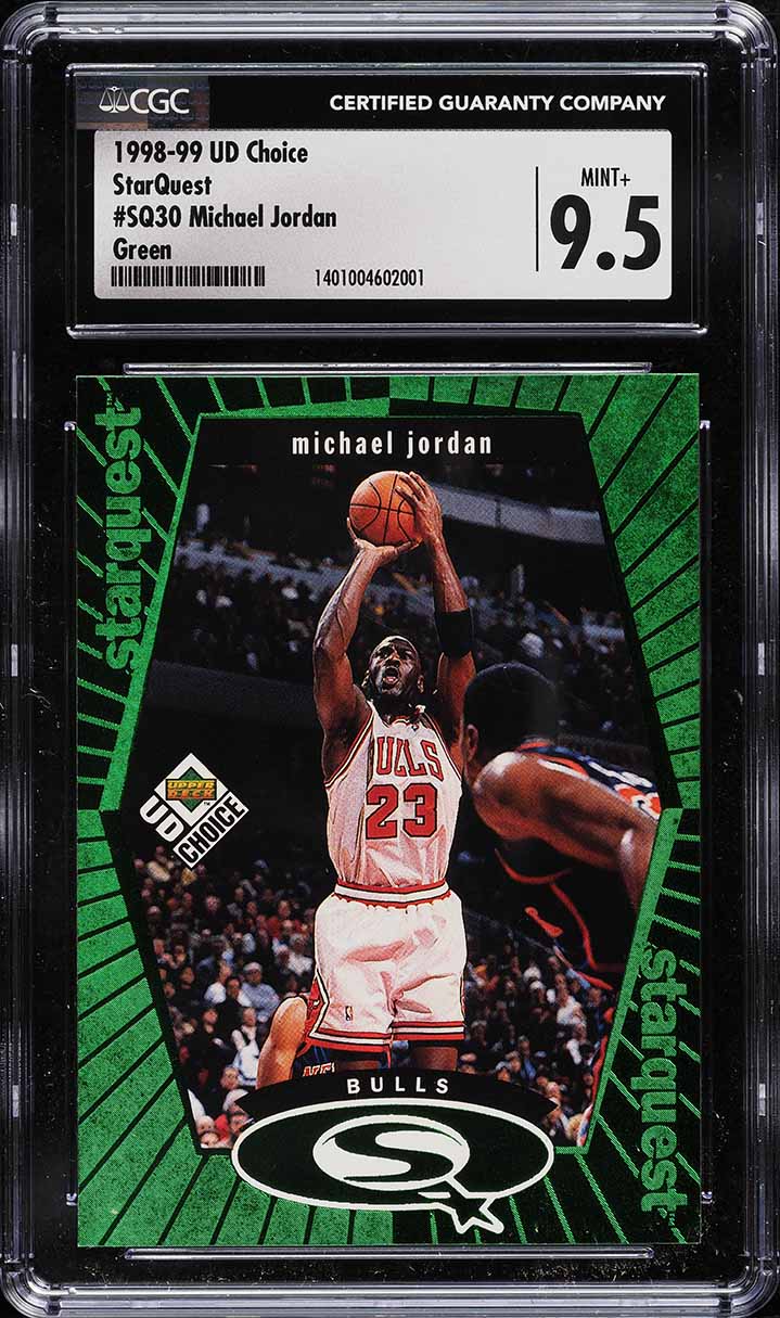 1998 Upper Deck Choice Starquest Green Michael Jordan #SQ30 CGC 9.5 MINT+