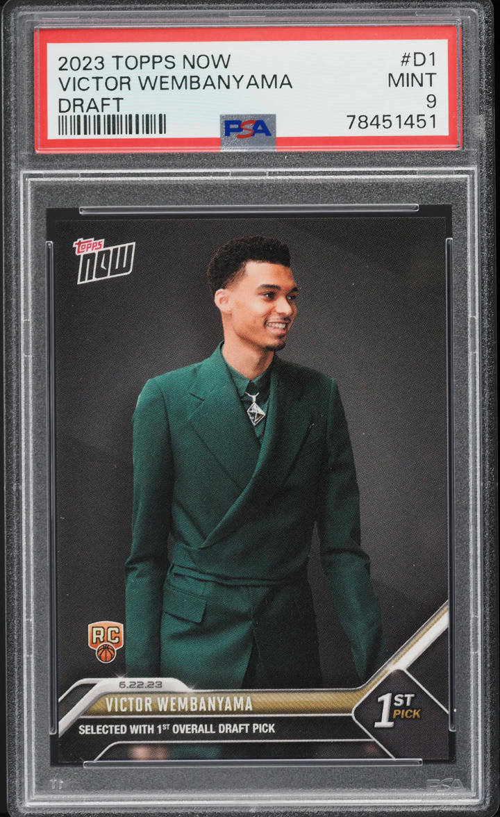 2023 Topps Now Draft Victor Wembanyama ROOKIE #D-1 PSA 9 MINT