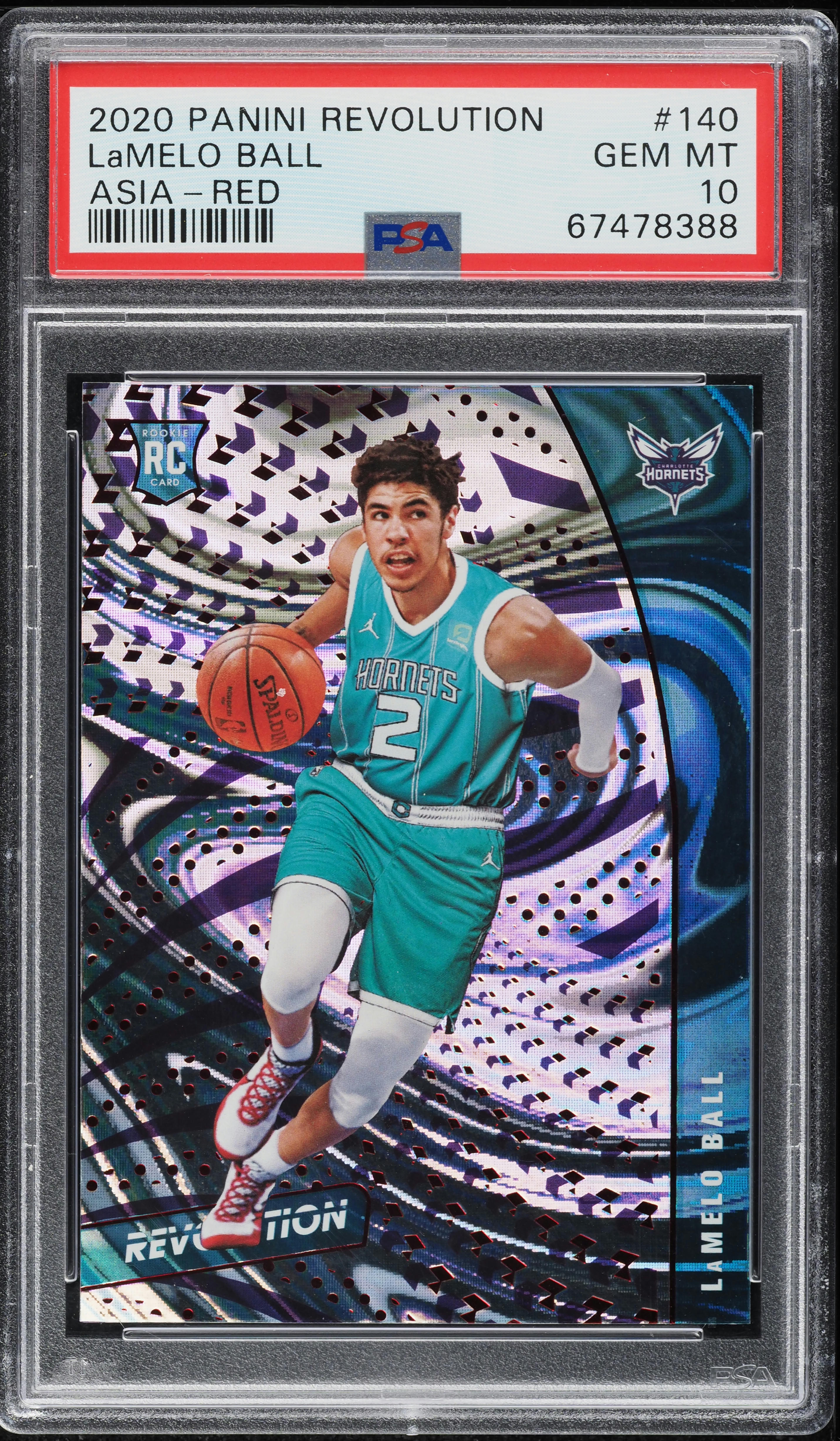 2020 Panini Revolution Asia Red LaMelo Ball ROOKIE #140 PSA 10 GEM 
