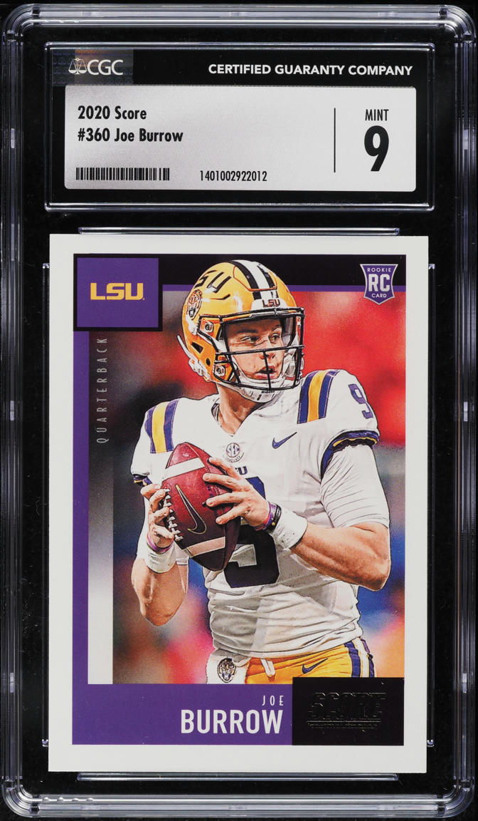 2020 Score Football Joe Burrow ROOKIE #360 CGC 9 MINT