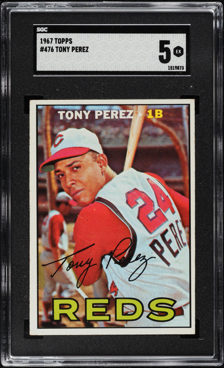 1967 Topps Tony Perez SHORT PRINT #476 SGC 5 EX