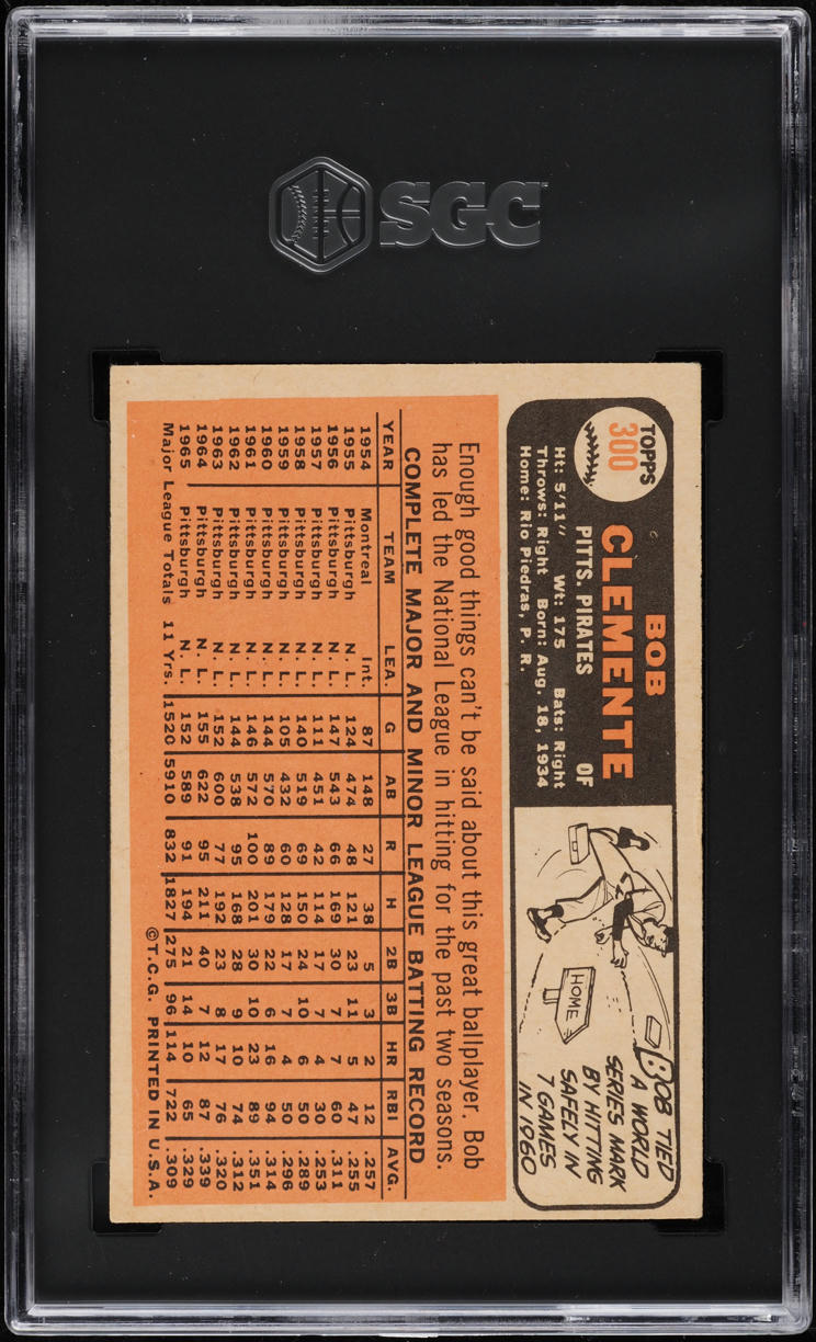 1966 Topps Roberto Clemente #300 SGC 5.5 EX+