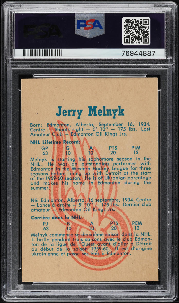 1960 Parkhurst Jerry Melnyk #28 PSA 8 NM-MT